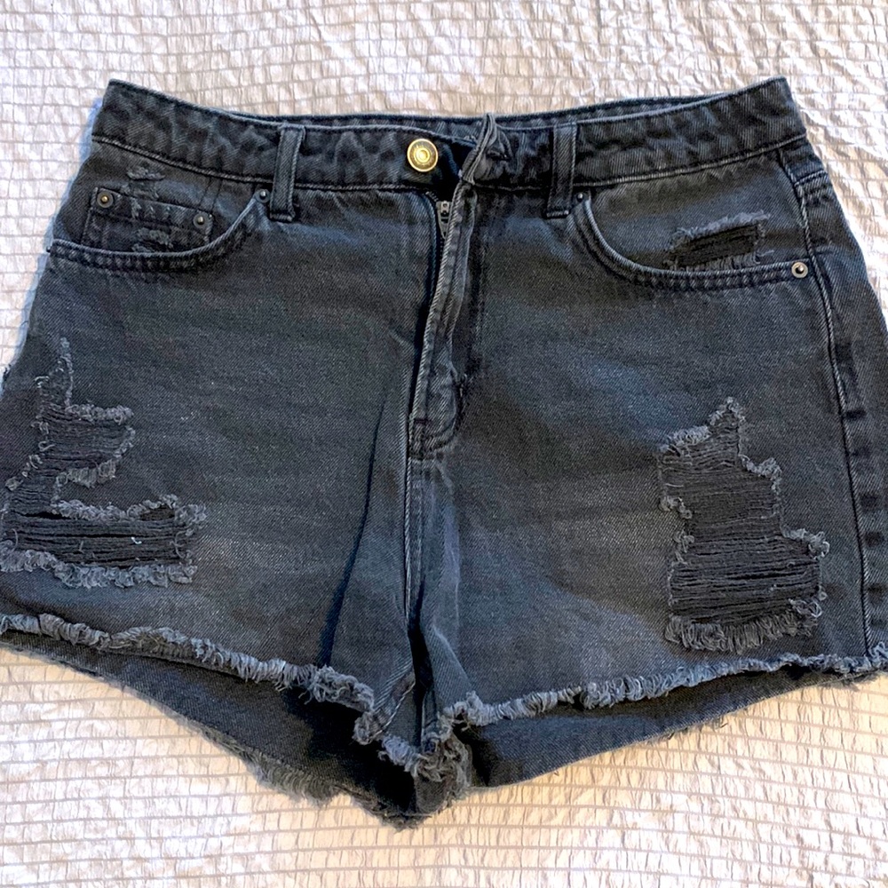 Black high waisted jean shorts